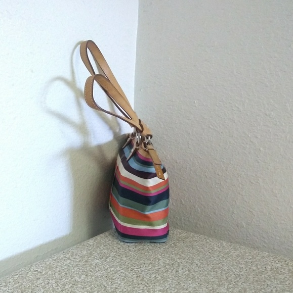 Coach Multicolored Fabric Leather Trim Bag - Picture 4 of 7